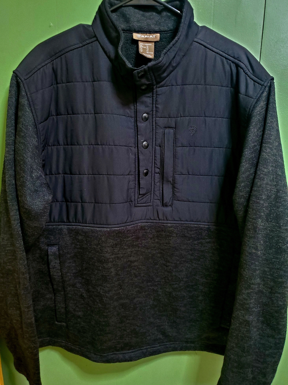 Ariat Men's Cadwell Reinforced Snap Pullover Jacket - Black